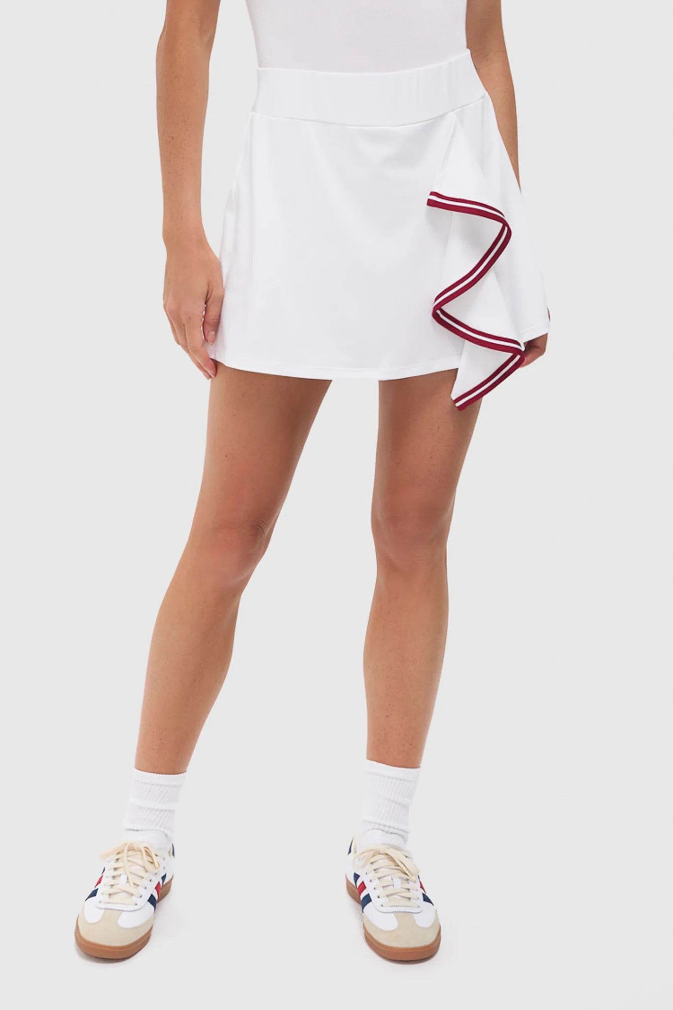 White Faux Wrap 14 Inch Performance Jersey Alexis Tennis Skirt | Tuckernuck (US)