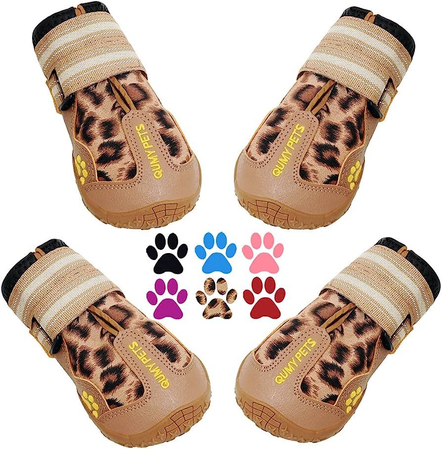 QUMY Dog Shoes for Large Dogs, Medium Dog Boots & Paw Protectors for Winter Snow Day, Summer Hot ... | Amazon (US)
