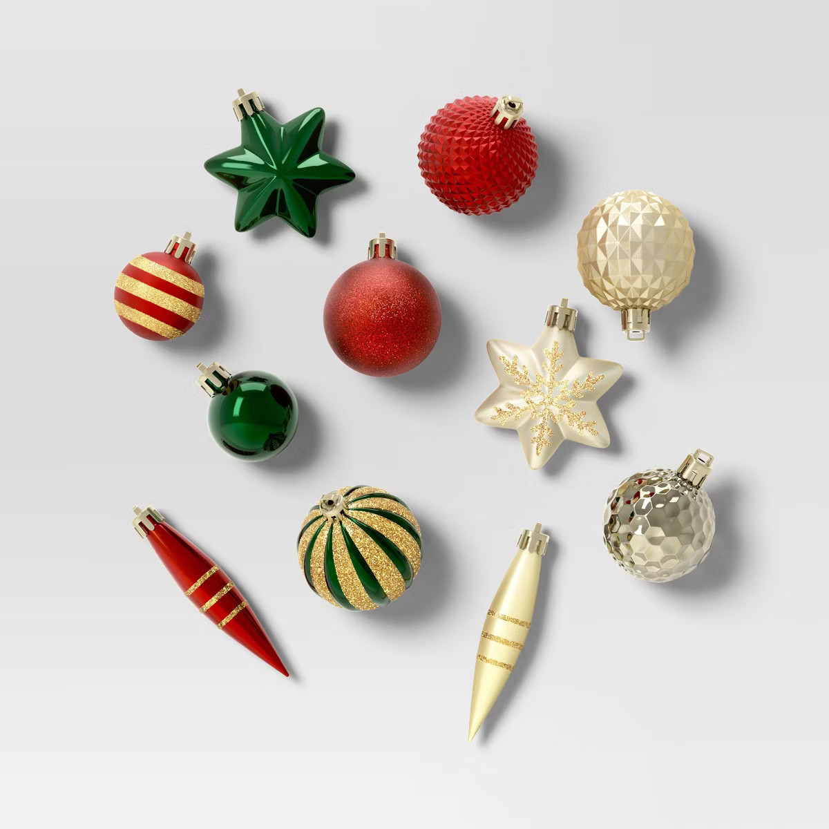 20ct Christmas Mixed Finial Set Red/Green/Gold - Wondershop™ | Target