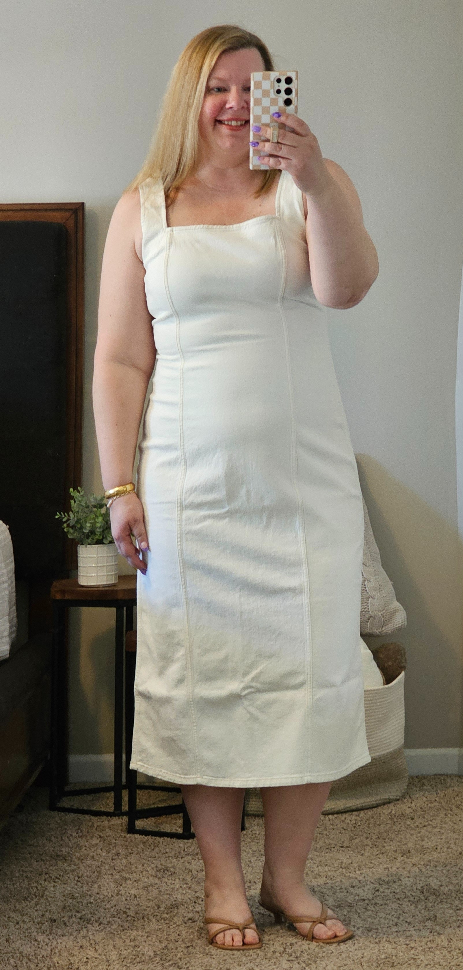 This dress is so perfect!  I love the cream color (comes in others). Wearing an XL. 

#LTKSpringSale #LTKmidsize #LTKsalealert