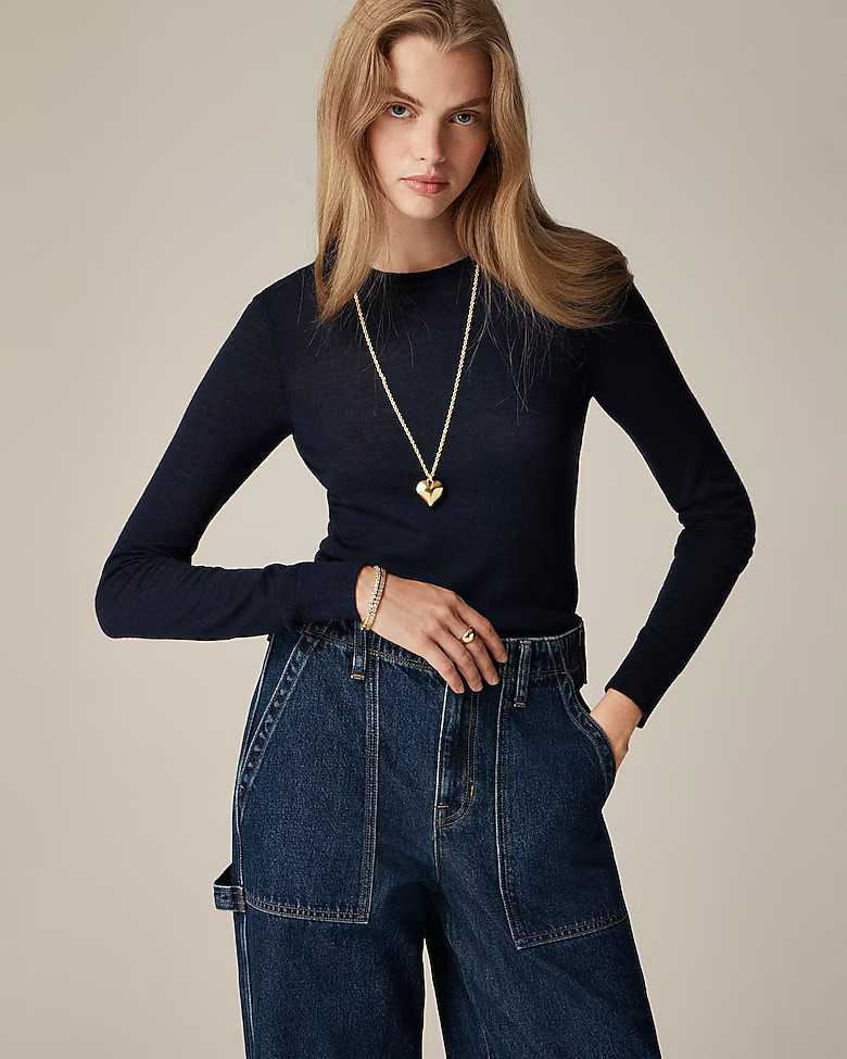 Carolyn fitted crewneck sweater in merino wool | J. Crew US