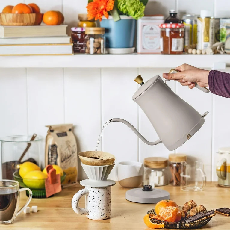Beautiful 1-Liter Electric Gooseneck Kettle 1200 W, Porcini Taupe by Drew Barrymore | Walmart (US)