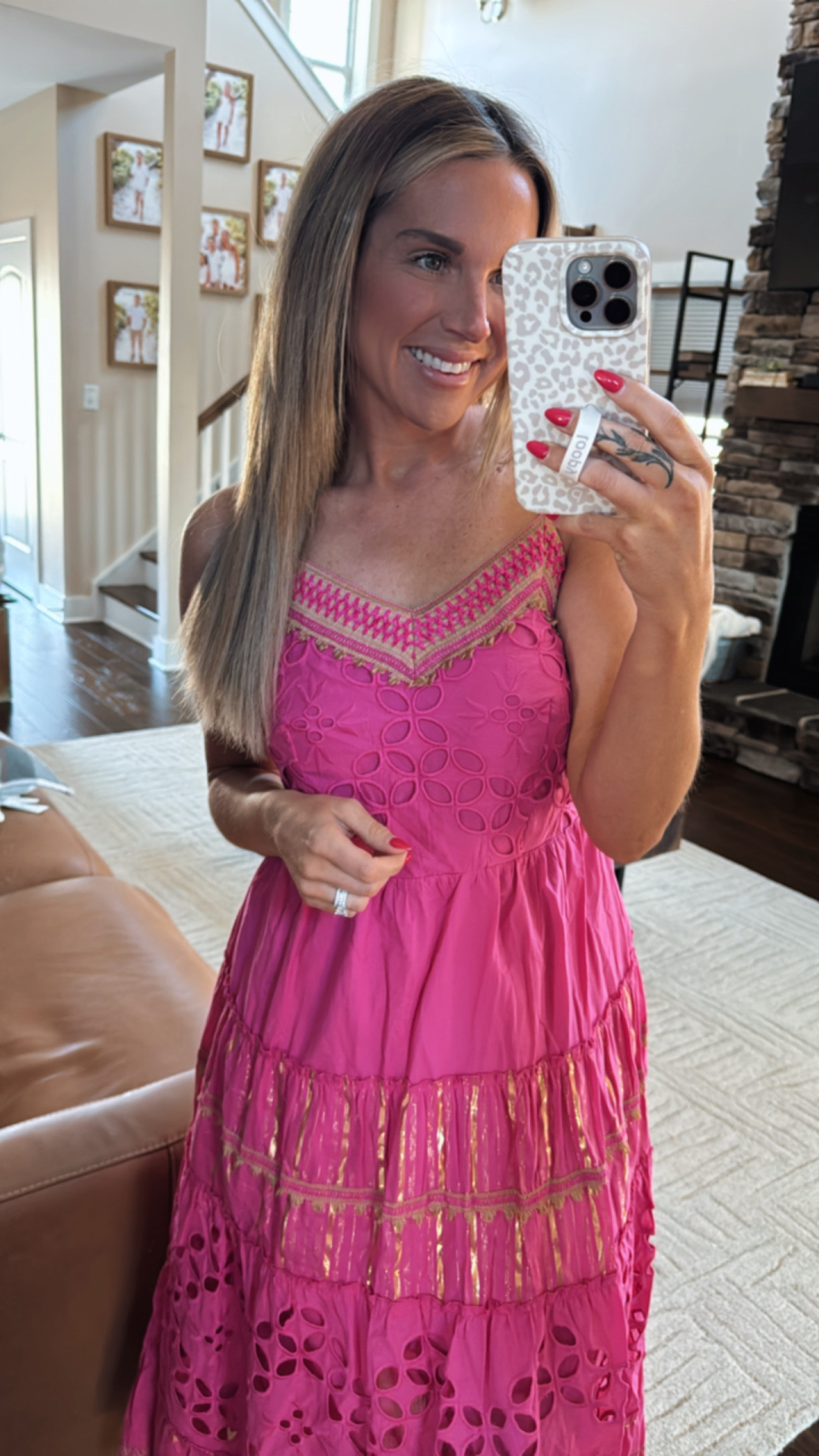women's farmers market sleeveless tiered slip dress with crochet trim Farmers Market | Dresses | Farmers Market Womens Pink Sleeveless Tiered  Slip Dress W Crochet Trim Sz L