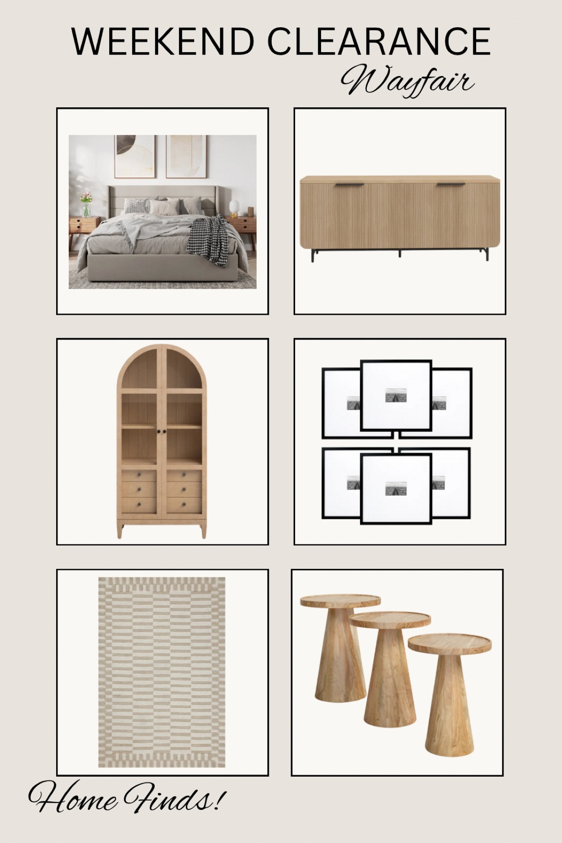 Shop these beautiful clearance finds! Neutral, modern and affordable!

#neutralhome #onsale #clearance #affordable #bed #cabinet #rug #accenttables #archedcabinet #frames #homefinds

#LTKSaleAlert #LTKHome