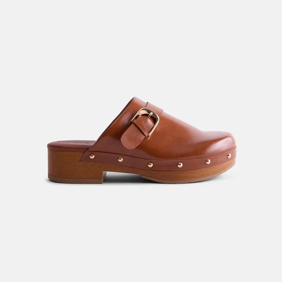 Scenario Women's Studded Faux Leather Platform Clogs | Walmart (US)