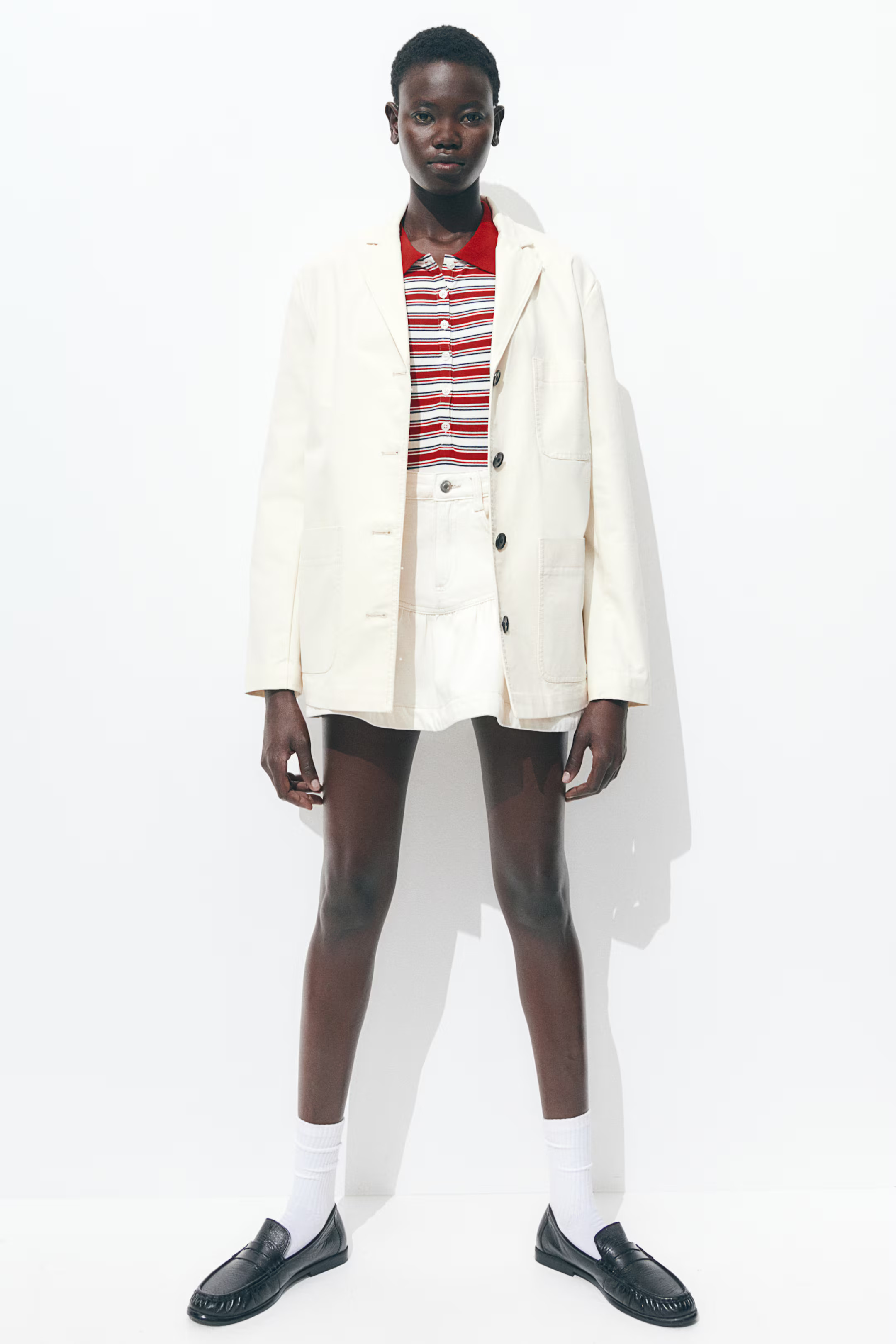 Cotton Canvas Jacket - Cream - Ladies | H&M US | H&M (US + CA)