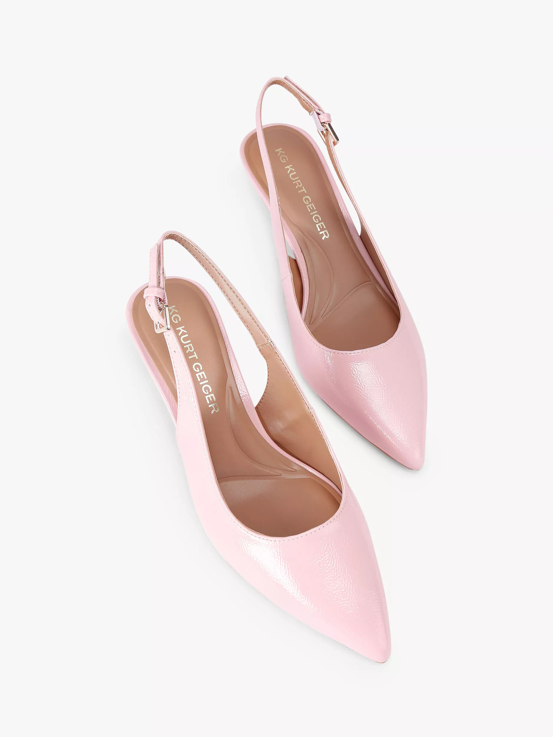 KG Kurt Geiger Tilly Kitten Heel Court Shoes, Pink | John Lewis (UK)