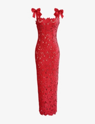 Tiff Velvet Lace Maxi Dress | Selfridges