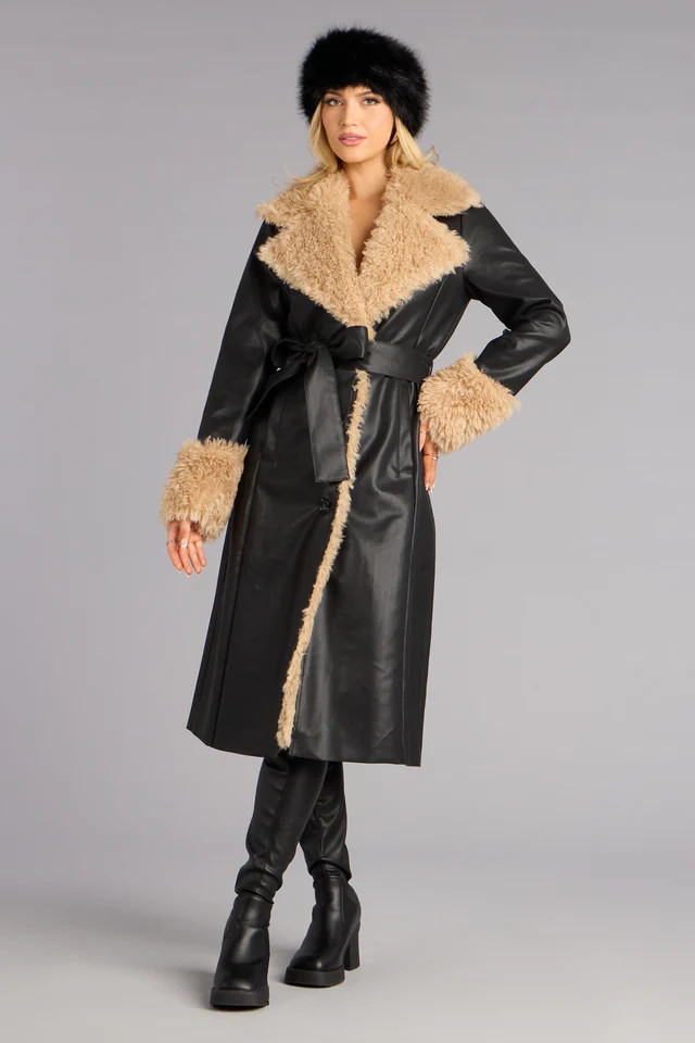 Wrapped in Drama Faux Leather Trench Coat | Windsor Stores