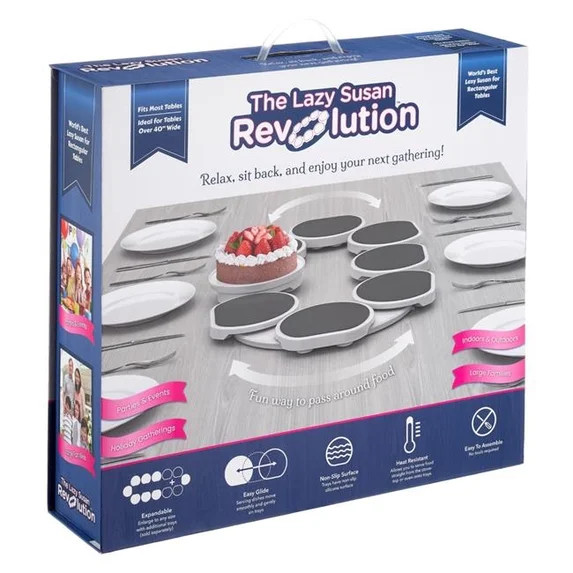 Lazy Susan LZYS-1000 Turntable for Rectangular Long & Oblong Tables Dining - Full Set | Walmart (US)