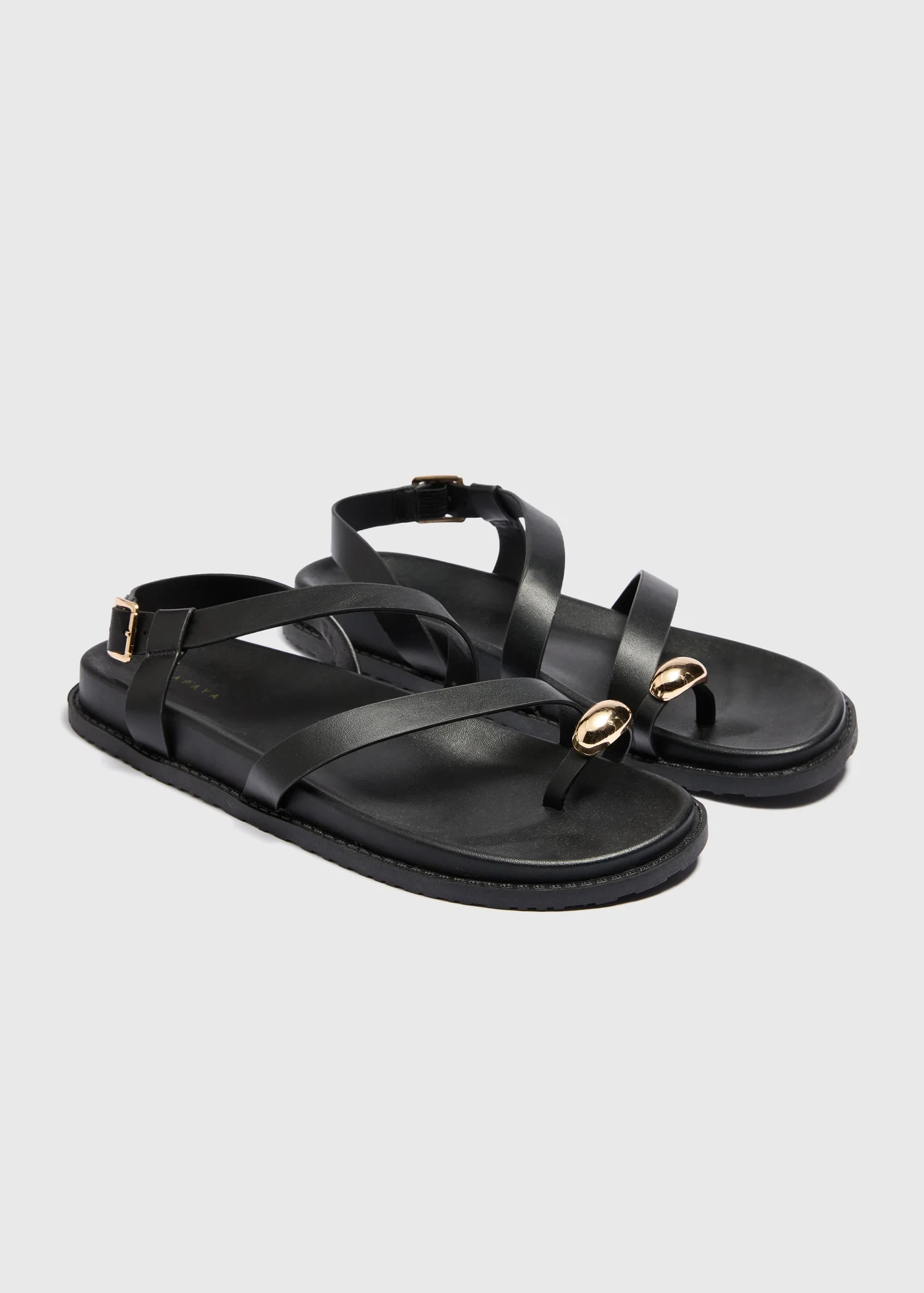 Black Toe Loop Sandals | Matalan (UK)