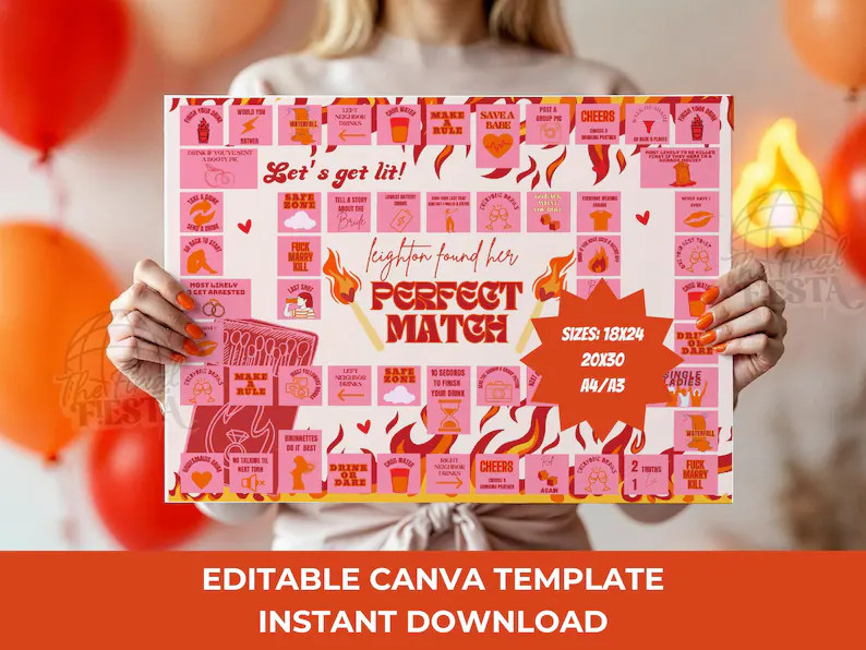 Perfect Match Bachelorette Board Game | She Found Her Perfect Match Bach Party Games | Match Made... | Etsy (US)