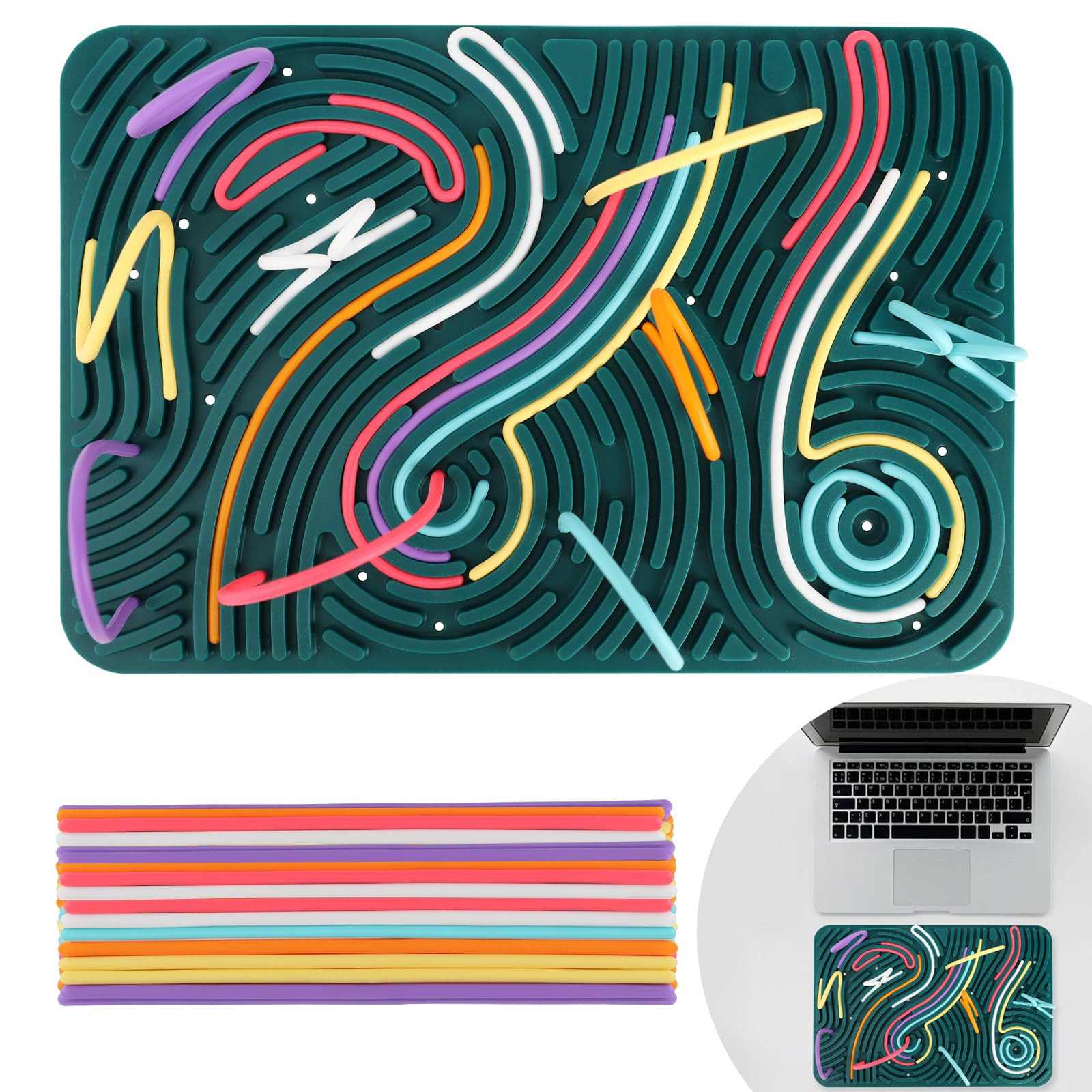 Extra Large Sensory Activity Board, 11.6"*7.87" Upgraded Double Sided Silicone Fidget Toy for Cal... | Amazon (US)