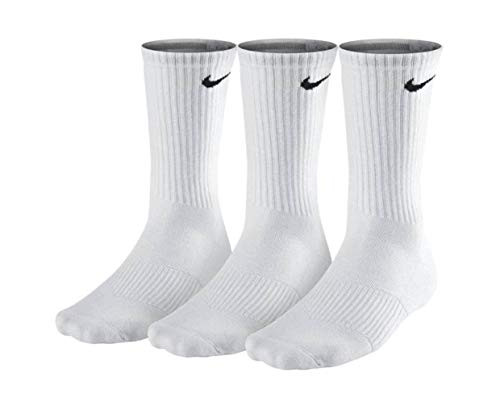Nike Unisex Performance Cushion Crew Training Socks (3 Pair), WHITE, M | Amazon (US)