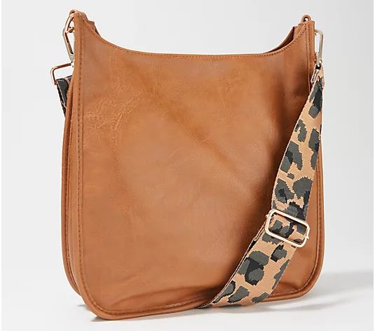 AHDORNED Large Faux Leather Crossbody with Extra Strap | QVC