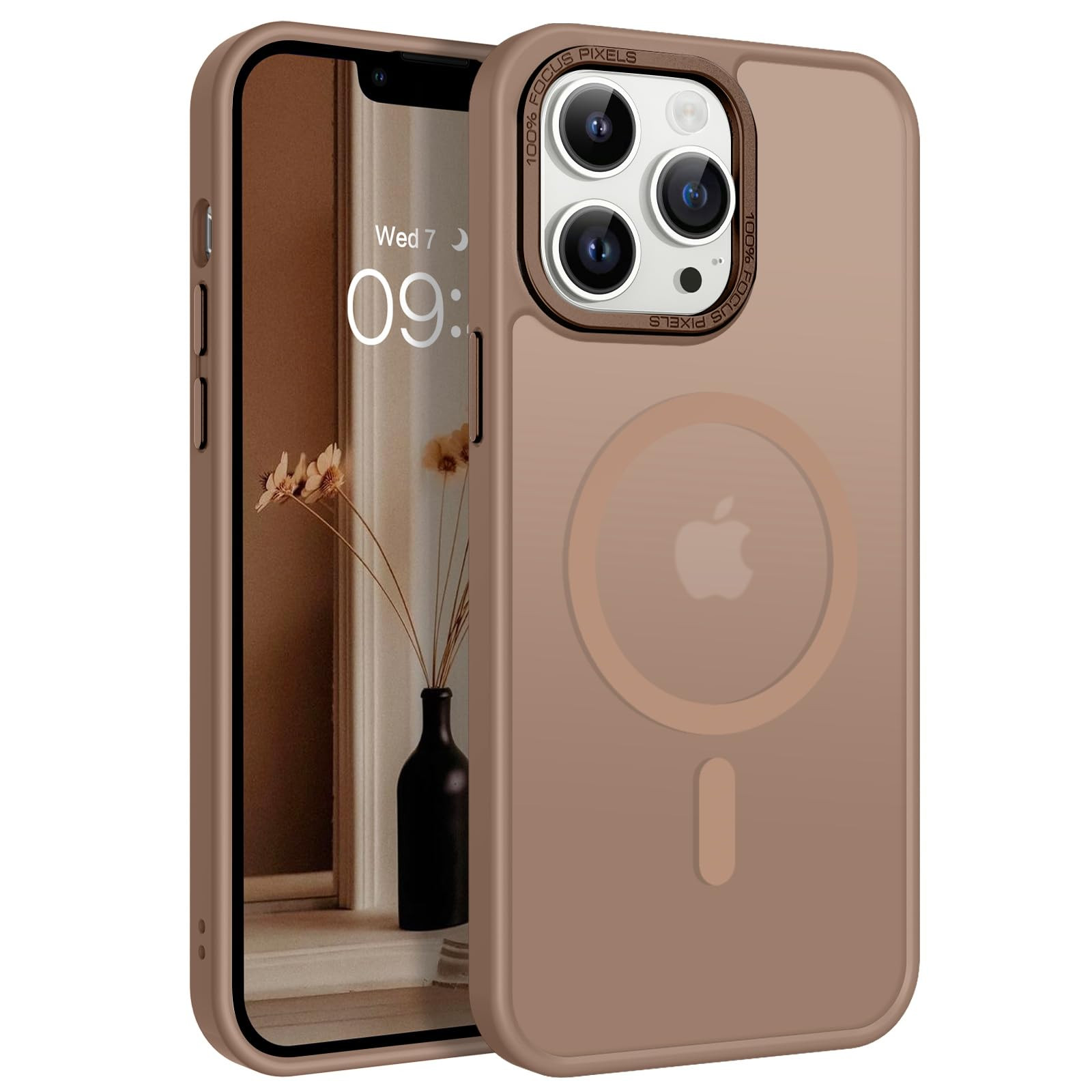 BENTOBEN Magnetic for iPhone 13 Pro Case [Compatible with Magsafe] Translucent Matte 13 Pro Phone Case Slim Thin Shockproof Women Men Girls Boys Protective Cover Cases for iPhone 13 Pro 6.1", Brown | Amazon (US)