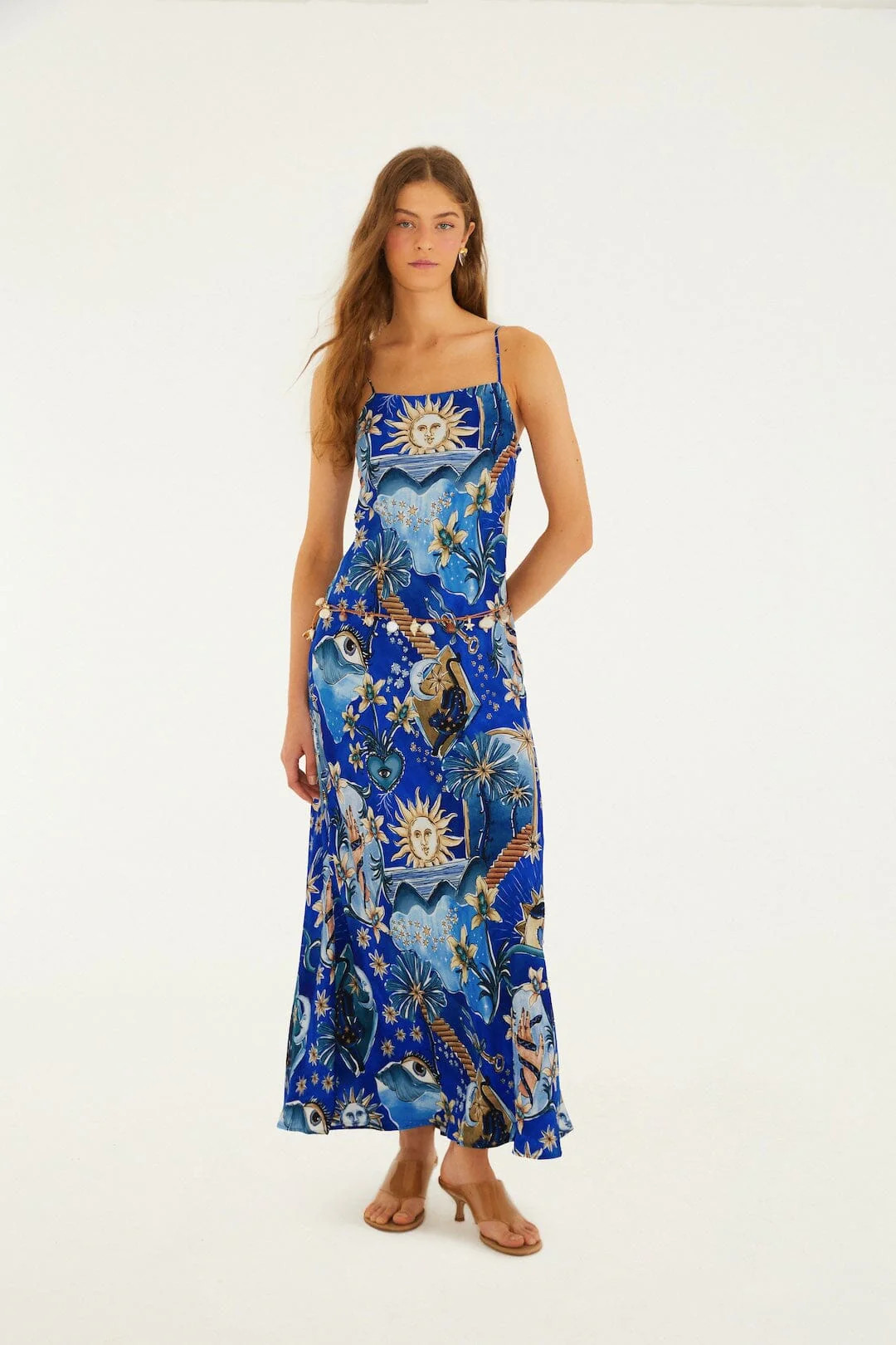 Blue Mystical Lenzing\u0099 Ecovero\u0099 Viscose Maxi Dress | FARM Rio | FarmRio (US)
