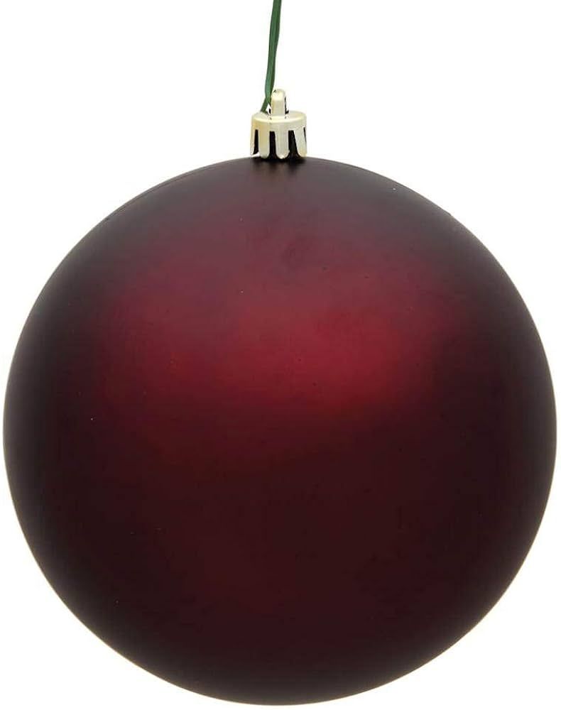 Vickerman 484135-4.75 Burgundy Matte Ball Christmas Christmas Tree Ornament (4 pack) (N591265DMV) | Amazon (US)