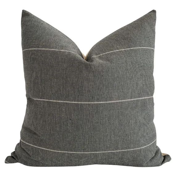 Modern Stripe | Dark Blue Pillow, Pillow Cover, Modern Pillow, 20x20 Pillow Cover, 22x22 Pillow C... | Etsy (US)