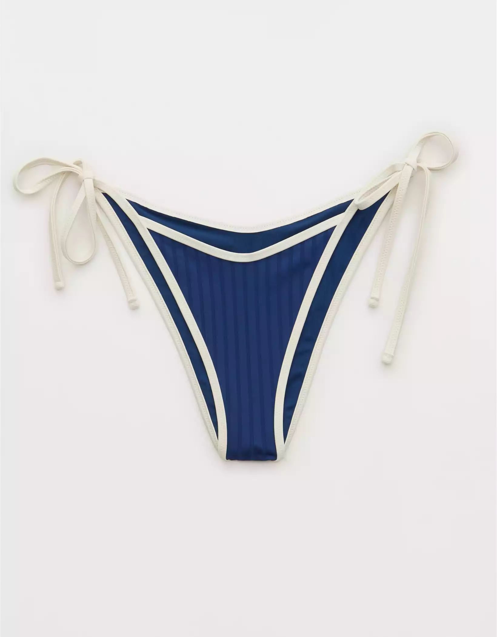 Aerie Wide Rib Low Rise Tie Cheekiest Bikini Bottom | Aerie