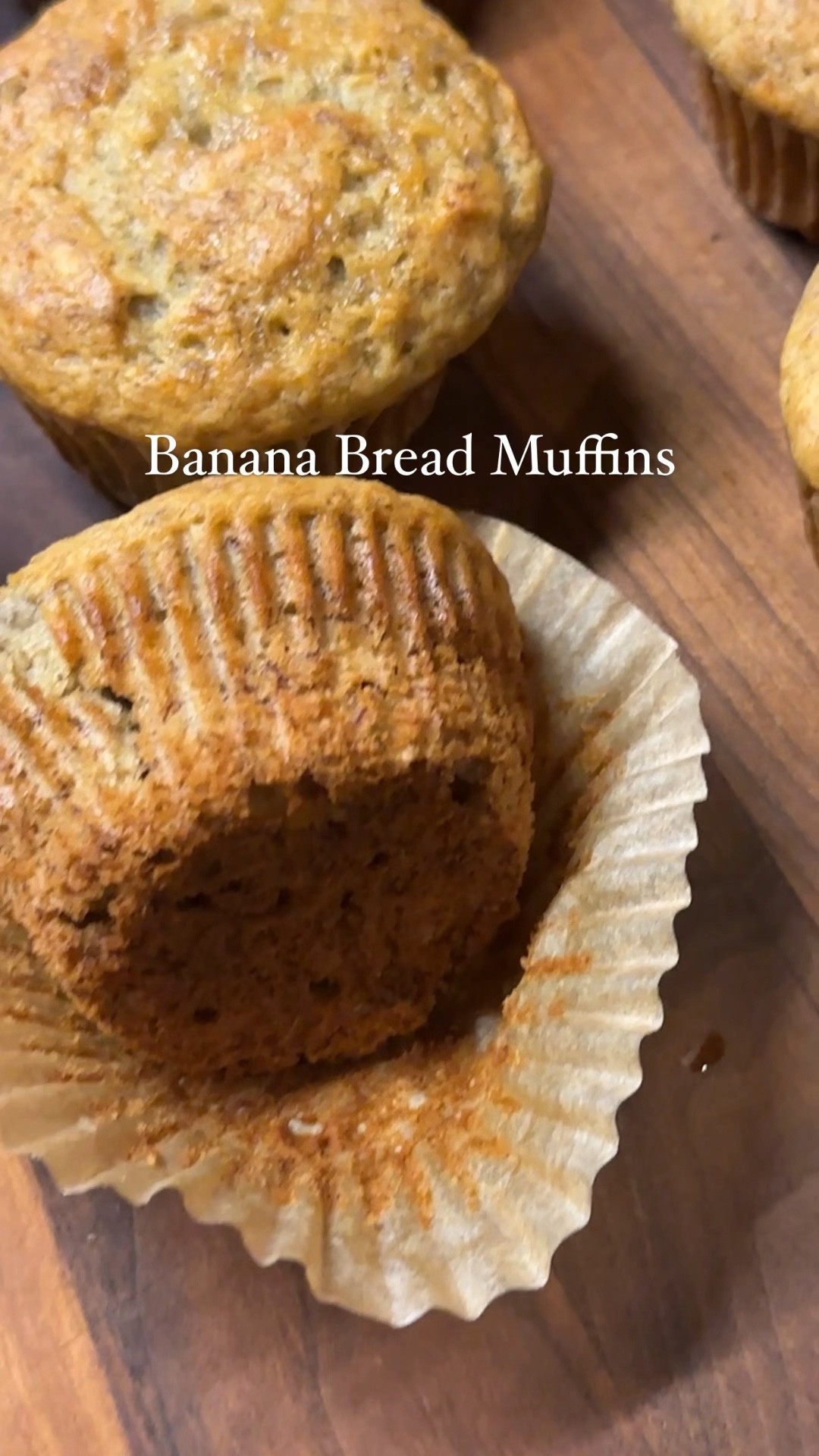 Banana Bread Muffins

1/4 cup butter, softened
3/4 cup white sugar
4 bananas (ripe or overripe, frozen, then defrosted) - they will be brown and gooey, but trust me! 
1 1/2 cups flour
1 tsp baking powder
1/4 tsp salt
3/4 tsp baking soda
1 egg
2 tbsp fresh lemon juice
3/4 cup walnuts, roughly chopped (optional)
3 tbsp honey, give or take! 
1/3 cup golden raisins
12 parchment paper liners

1. Defrost bananas in a bowl for 1-2 hours.
2. Preheat the oven to 400° and line a muffin tin with liners.
3. Remove bananas from the skin, and add to a bowl with lemon juice.
4. In a stand mixer or a bowl; cream butter and sugar. Once combined, add the egg, and mix well.
5. Add in raisins, 1 tablespoon of honey, and bananas. Mix until combined or until there are no large pieces of banana. Let sit for 5 minutes so raisins can absorb the liquid. 
6. To a separate bowl combine the flour, baking powder, salt, and baking soda. Mix well then slowly add the dry ingredients into the wet ingredients, until fully combined. 
7. Add in walnuts. Scoop batter into muffin cups until just over 3/4 full. Drizzle a little honey on top. Makes about 11 muffins.
8. Bake in the center of the oven for 5 minutes, then turn down to 350° and bake for another 10-15 minutes. 18 minutes is my oven’s sweet spot. Checking and rotating halfway through, to ensure an even bake. Bake until just golden brown, and the center comes out clean if you insert a toothpick. The top of the muffin will look glossy even when it's done. 
9. Let cool, then remove from pan. Serve warm or let cool completely and store in an airtight container for up to 4 days.  

#LTKVideo