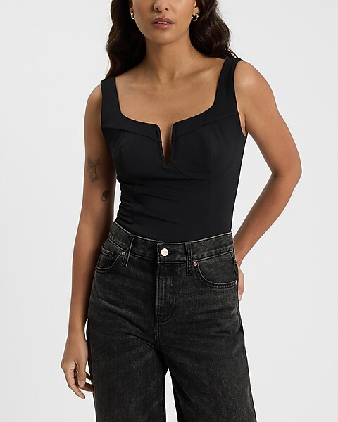 Body Contour High Compression V-Wire Bustier Bodysuit | Express