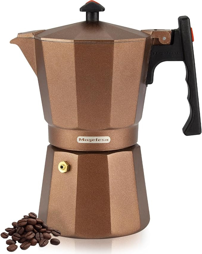 Magefesa Colombia Brown Stovetop Espresso Moka Pot, 6-Cup/10 oz, Italian Coffee Maker for Cuban C... | Amazon (US)