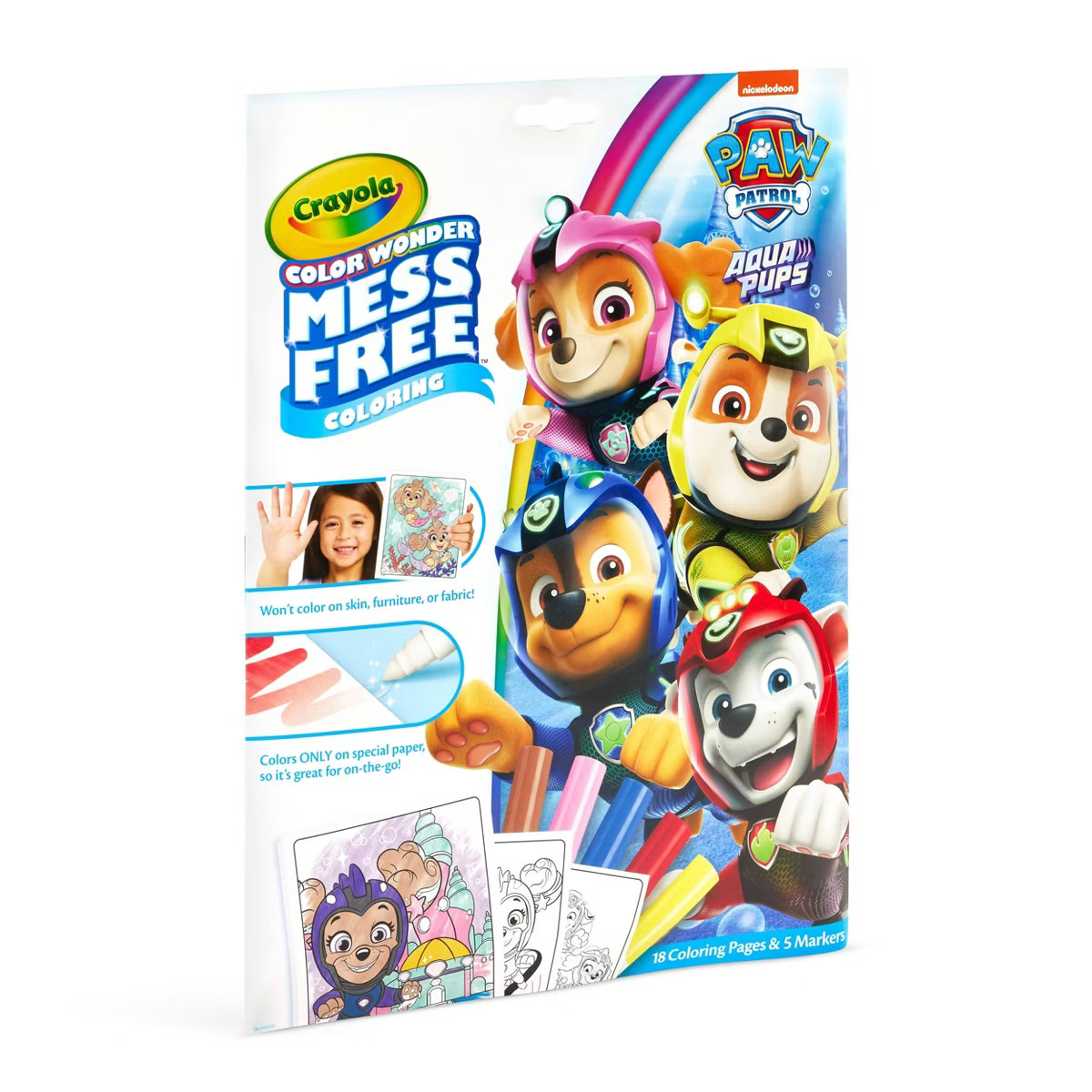 Crayola Color Wonder PAW Patrol Coloring Pages Set: Mess Free, 18 Pages, Shapes & Colors, Creativ... | Target