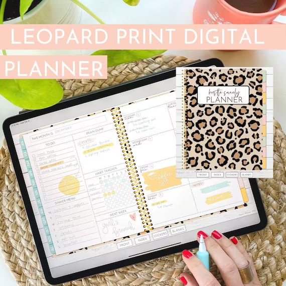 Leopard Print Undated Landscape Digital Planner  Hustle | Etsy | Etsy (US)