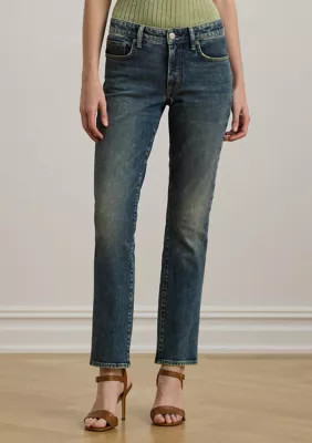 Lauren Ralph Lauren Women's Mid-Rise Straight Ankle Jeans, 10 | Belk