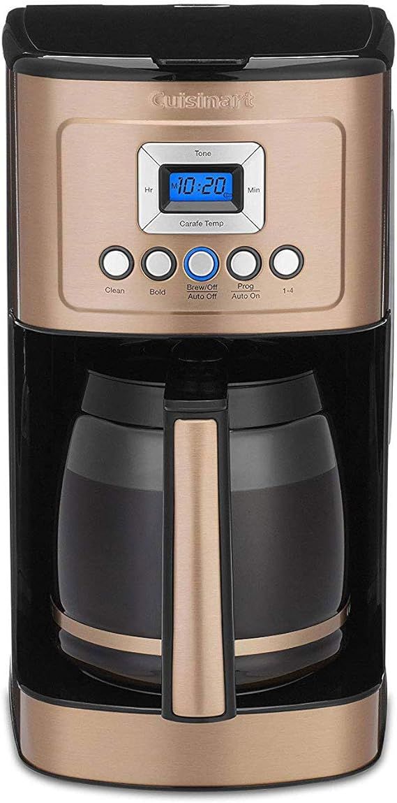 Cuisinart DCC-3200CP PerfecTemp Programmable Glass Carafe Coffeemaker, 14 Cup, Copper | Amazon (US)