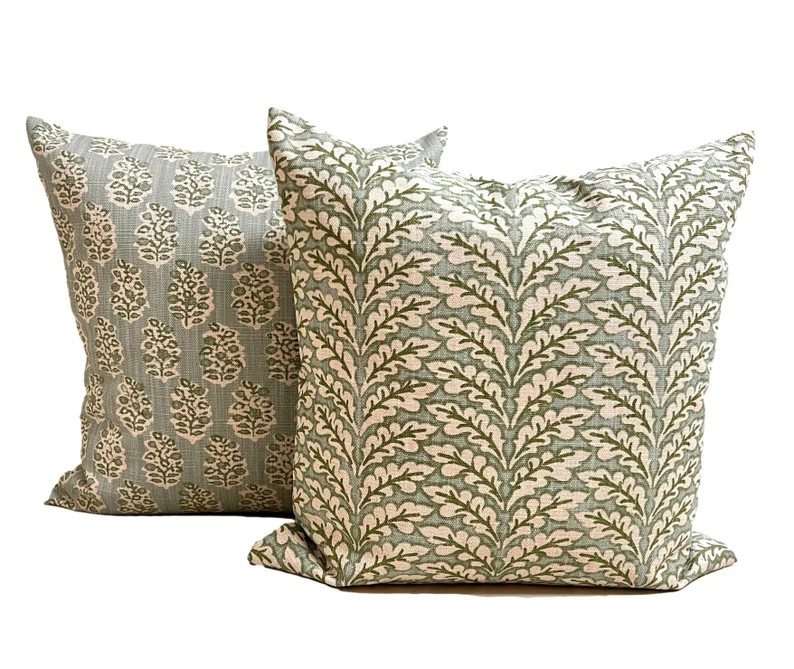 Green Pillow COVERS. Green Throw Pillow Covers, Blue Green Pillow Covers for 16x16, 20x20, 18x18 ... | Etsy (US)