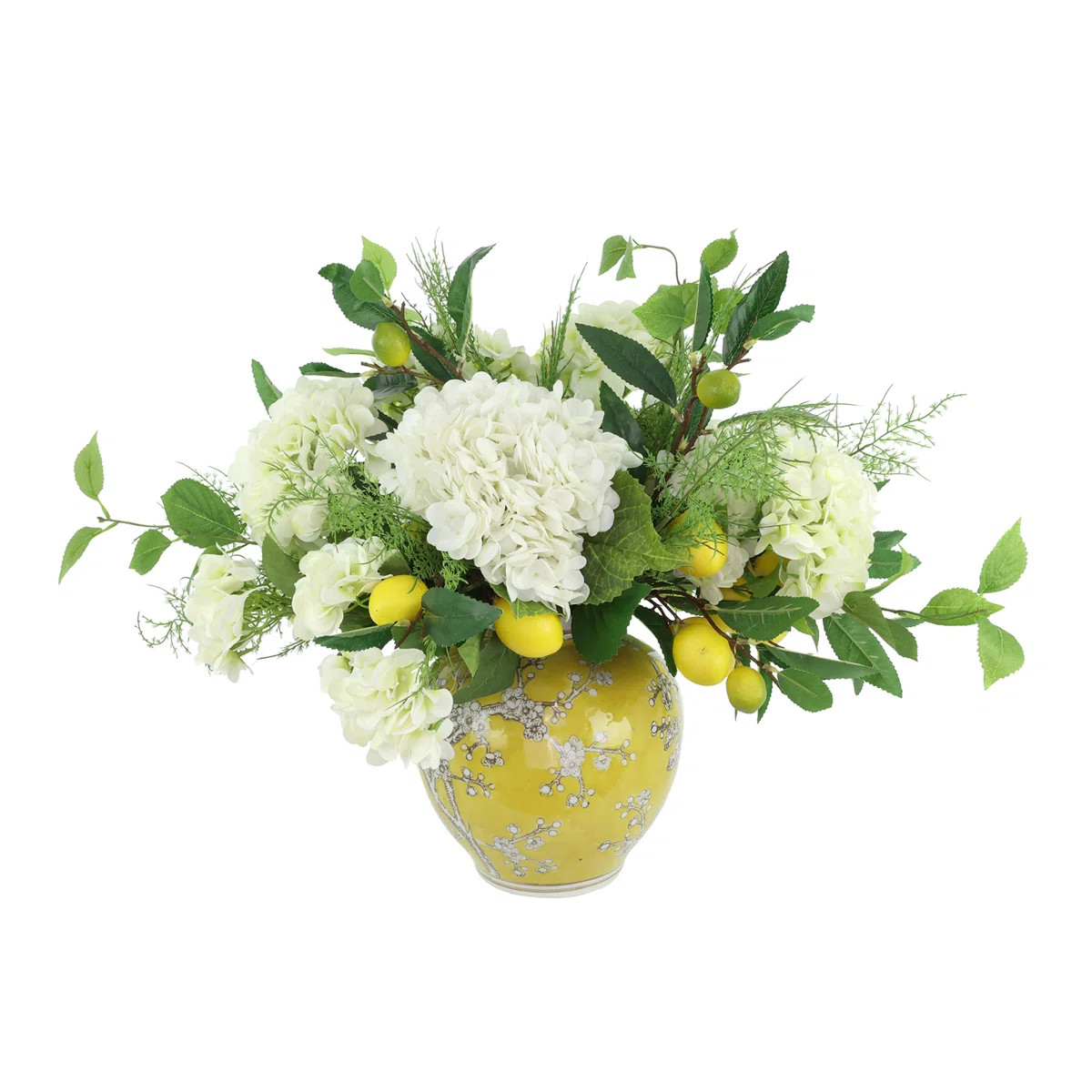 Artificial Lemon and Hydrangea Arrangement | Wayfair North America