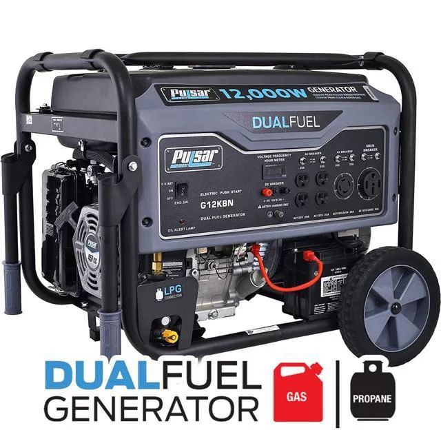 Pulsar 12,000W Dual Fuel Portable Generator in Space Gray with Electric Start, G12KBN | Walmart (US)