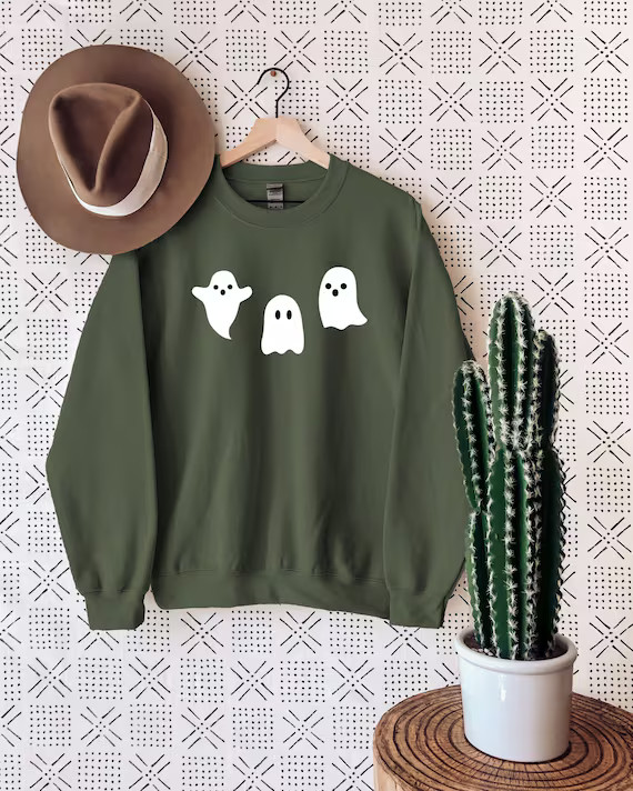 Ghost Sweatshirt Ghost Crewneck Halloween Sweatshirt Funny | Etsy | Etsy (US)