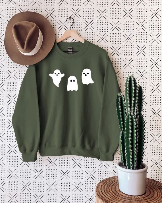 Ghost Sweatshirt Ghost Crewneck Halloween Sweatshirt Funny | Etsy | Etsy (US)
