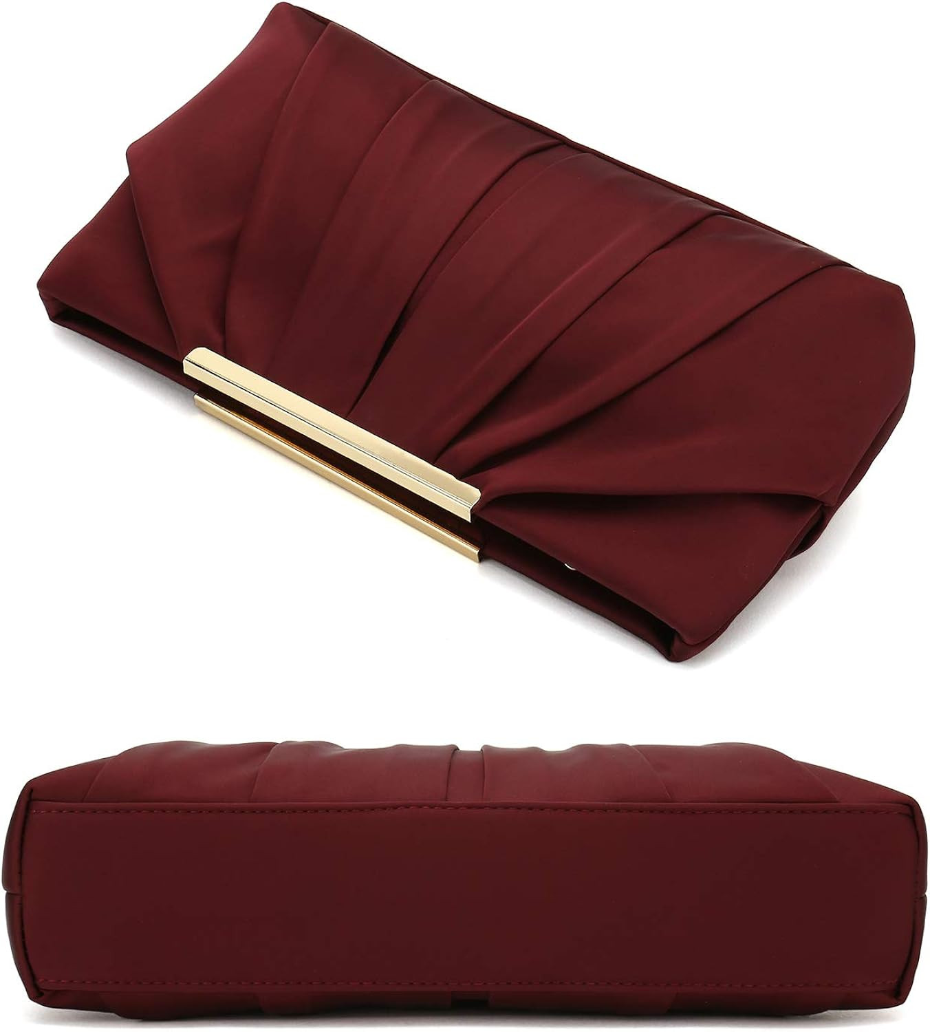 Charming Tailor Clutch Evening Bag Elegant Pleated Satin Formal Handbag Simple Classy Purse for W... | Amazon (US)