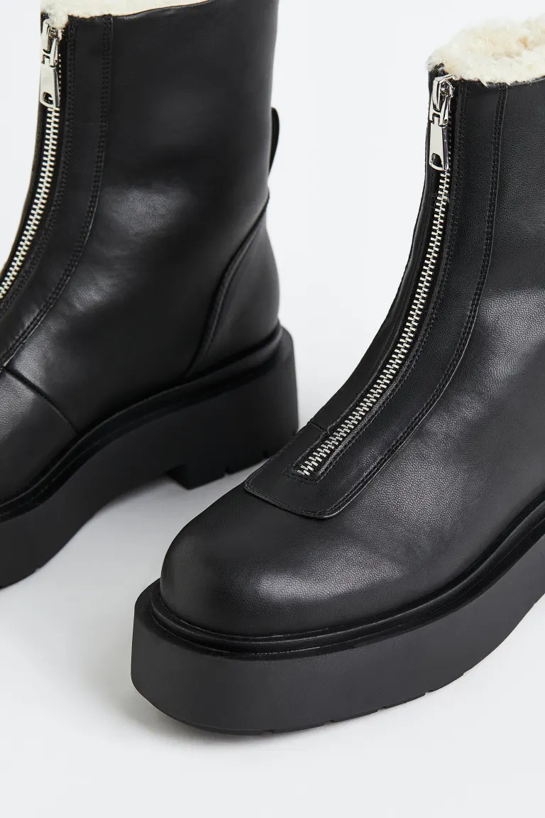 Warm-lined Zip-front Boots | H&M (US + CA)