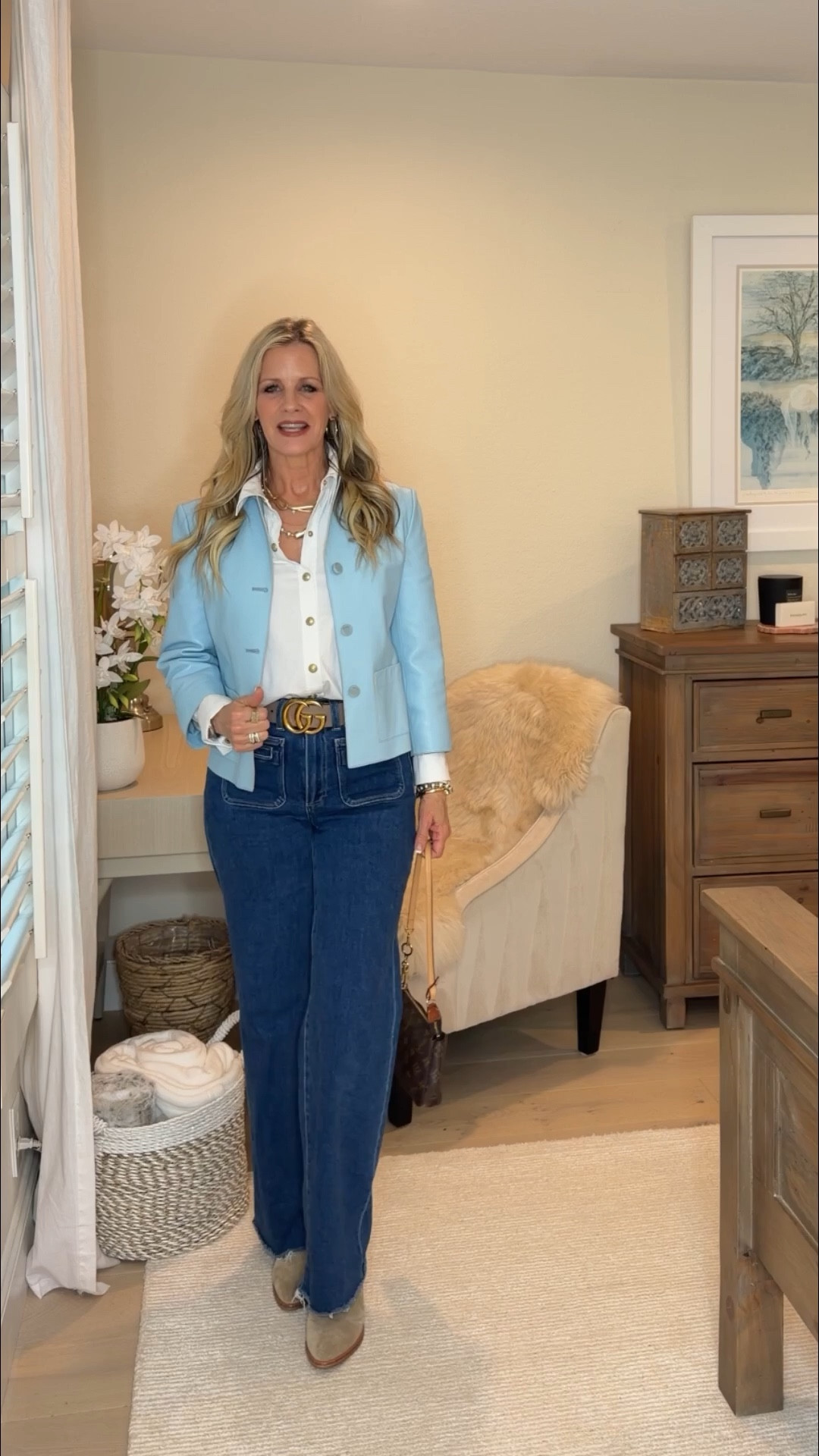 Brightening this rather gloomy day with a pop of ice blue ☀️💙

#LTKOver40 #LTKootd