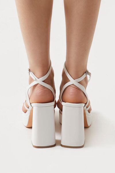 Faux Leather Strappy Platform Heels | Forever 21