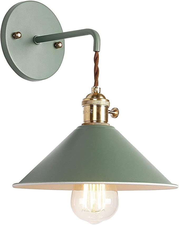 iYoee Wall Sconce Lamps Lighting Fixture with on Off Switch,Green Macaron Wall lamp E26 Edison Co... | Amazon (US)