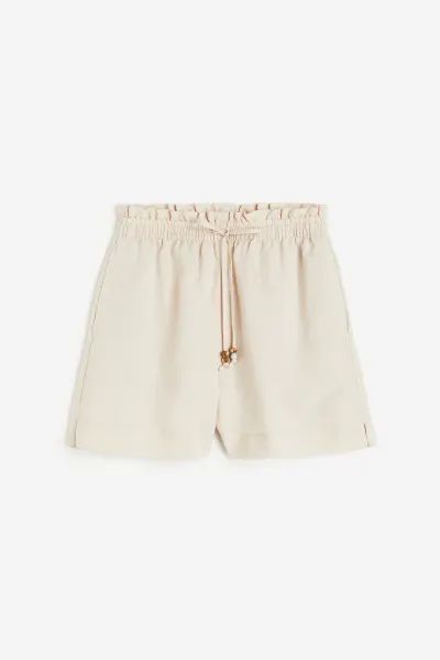 Linen-blend Paper-bag Shorts | H&M (US + CA)