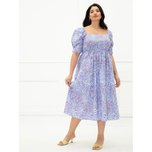 ELOQUII Elements Women's Plus Size Zebra Print Fit N' Flare Dress - Walmart.com | Walmart (US)