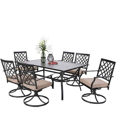 7pc Patio Set with 37" Table & 6 Swivel Arm Chairs - Captiva Designs | Target