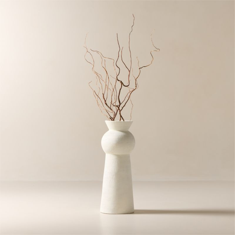 Kali White Terracotta Floor Vase | CB2