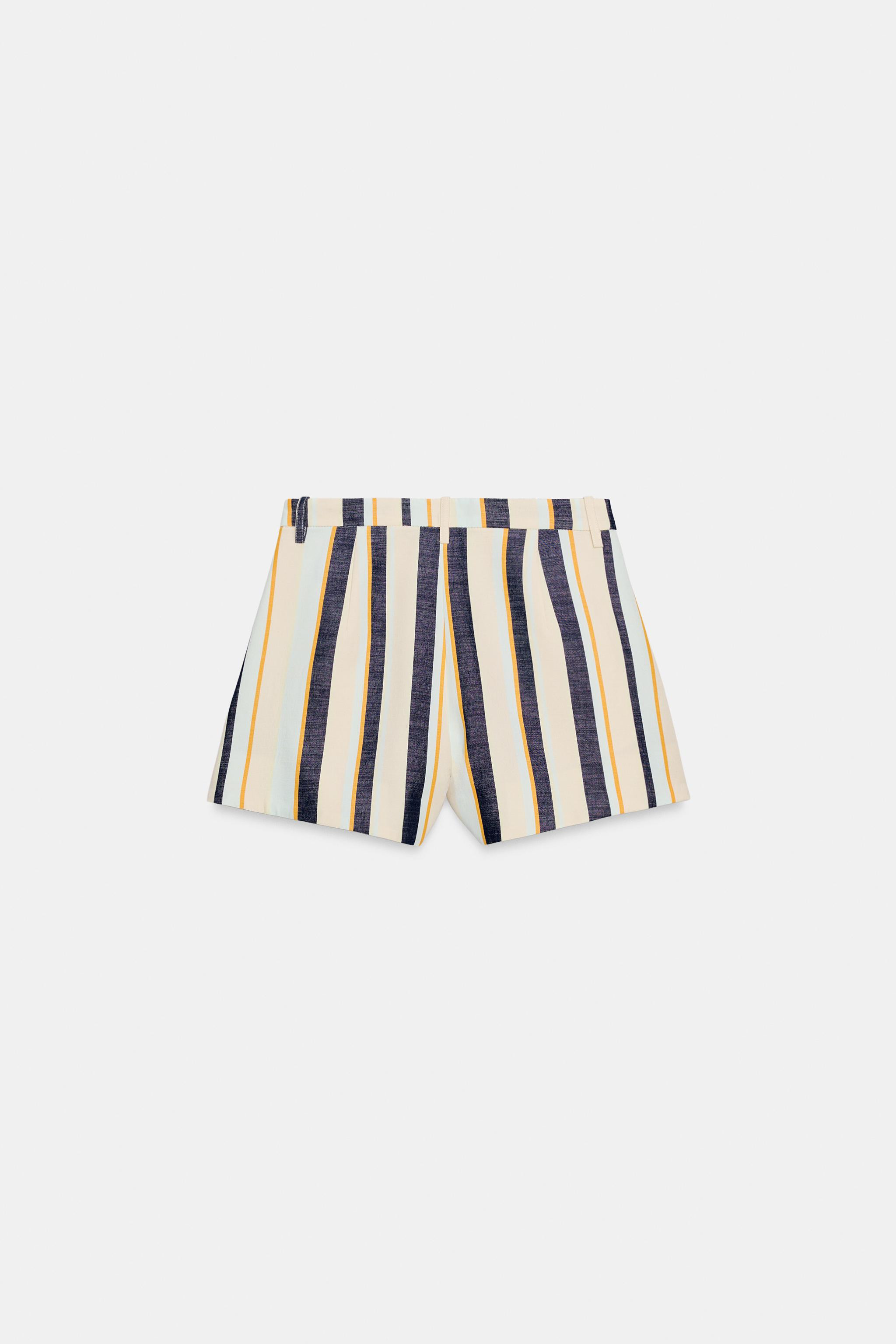 STRIPED PLEATED SHORTS ZW COLLECTION | Zara US