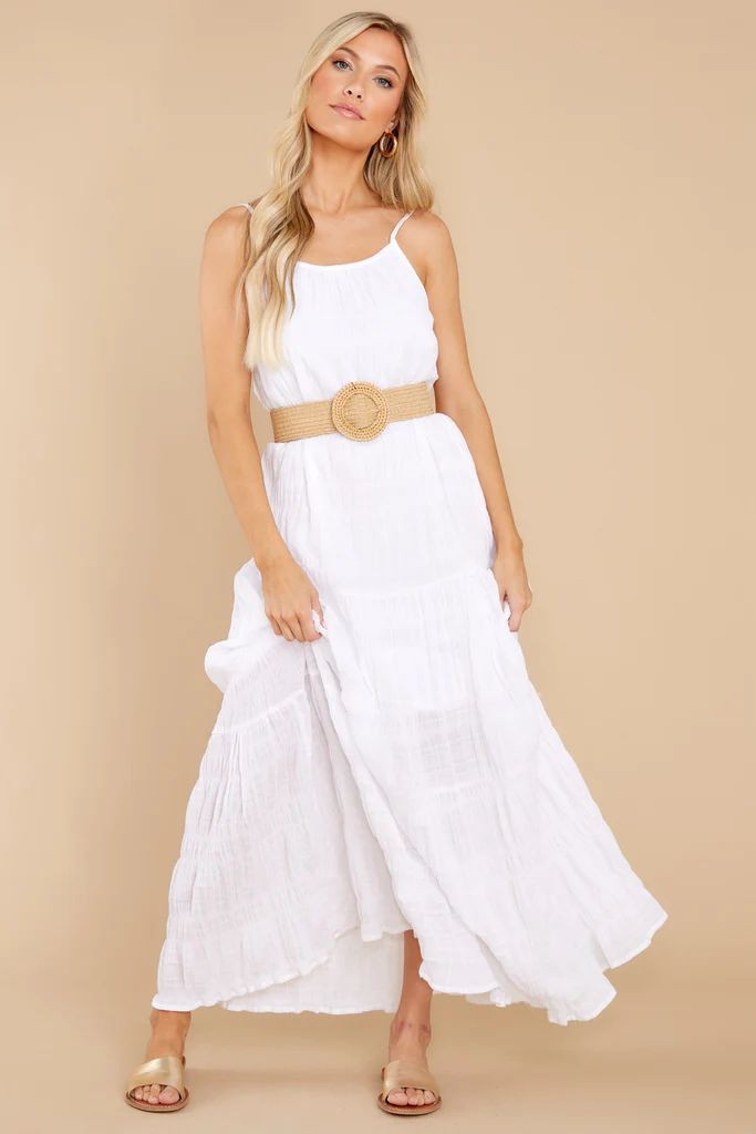 Sunsets In Greece White Maxi Dress | Red Dress 