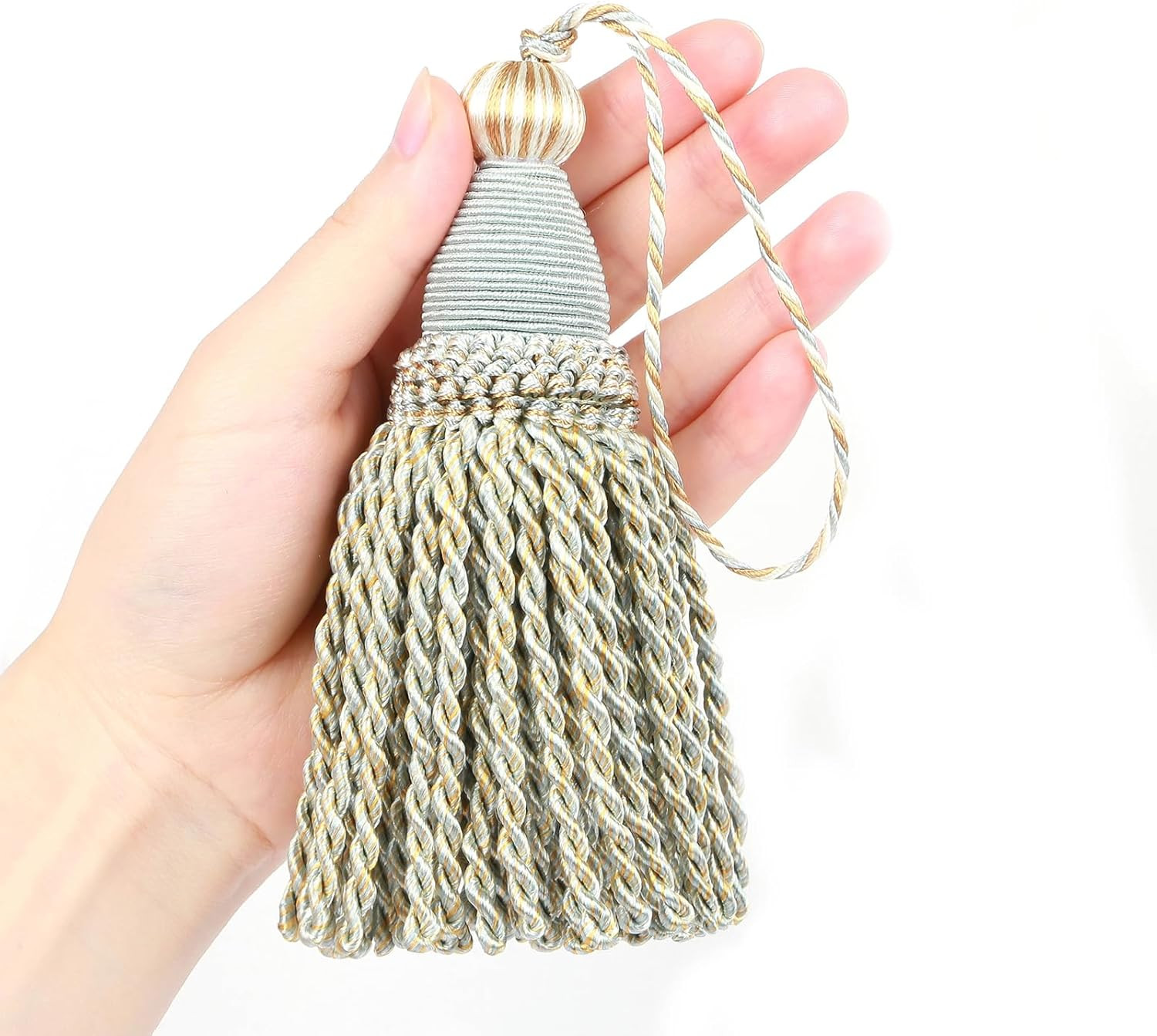 Fenghuangwu 2 Pcs 6" Large Key Tassel with 4.3" Loop Elegant Hand Crafted Tassels | Amazon (US)