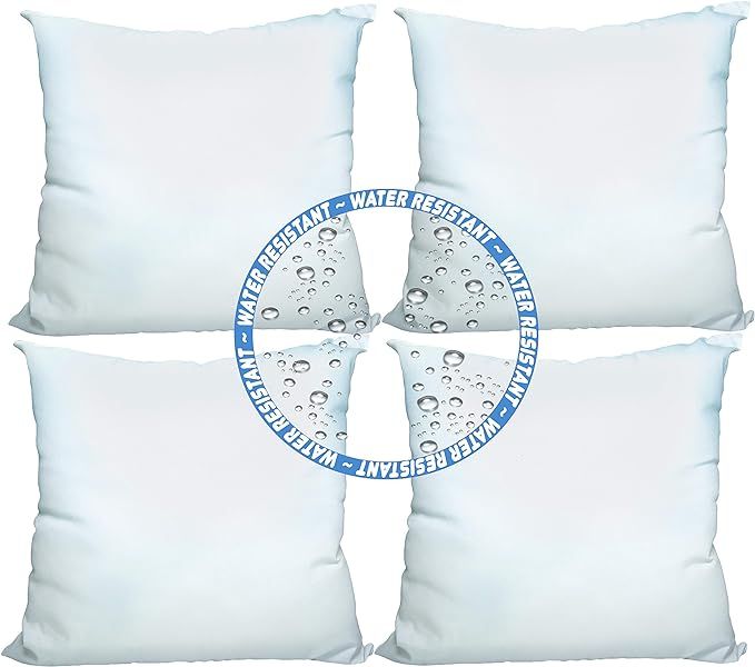 Foamily Set of 4 - 20 x 20 Foamily Premium Outdoor Water Resistant Stuffer Pillow Throw Inserts S... | Amazon (US)