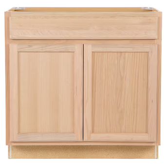 Project Source 36-in W x 35-in H x 23.75-in D Natural Unfinished Oak Door and Drawer Base Fully A... | Lowe's